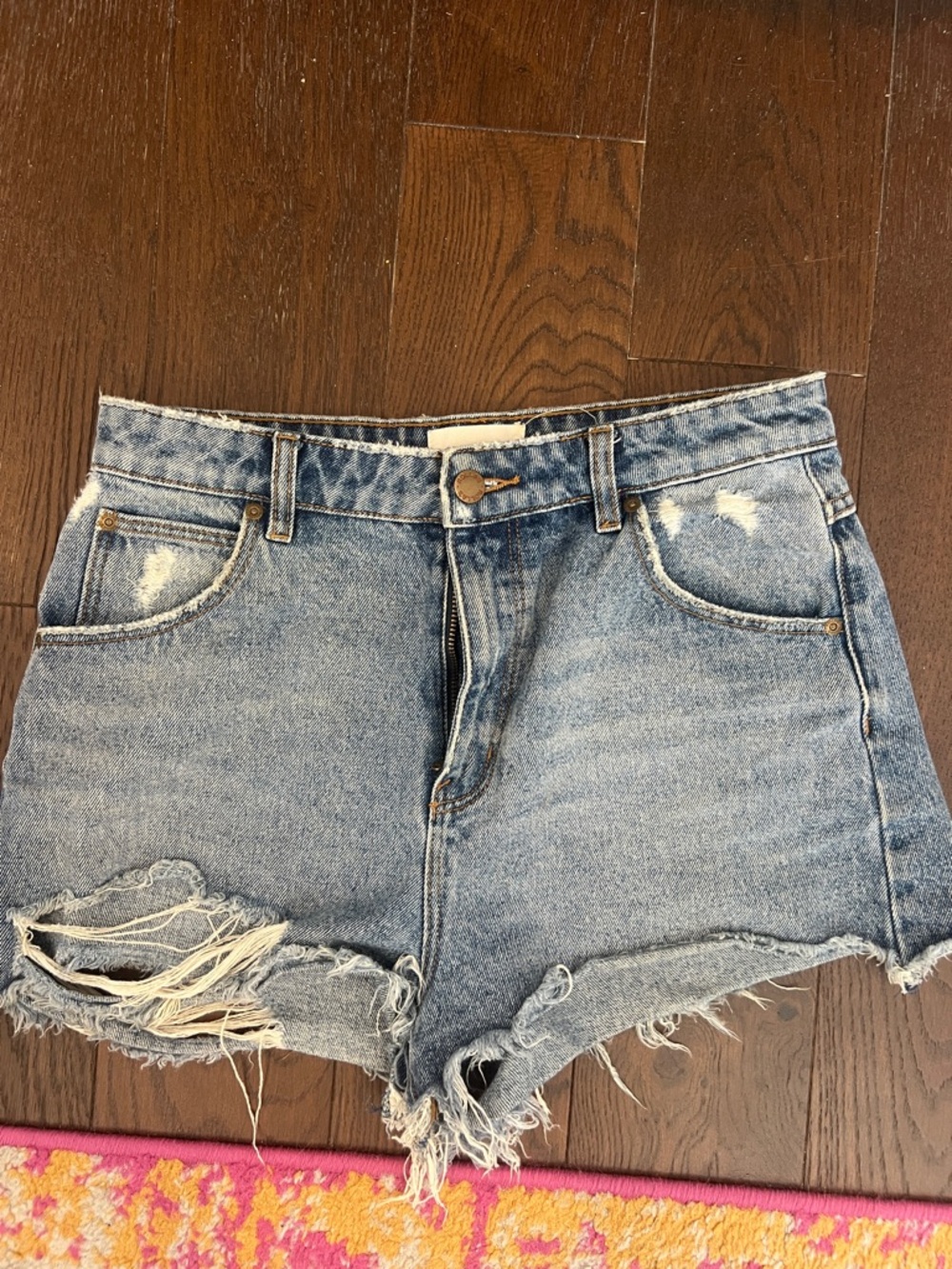 ROLLA'S Light Blue Distressed High-Rise Denim Shorts